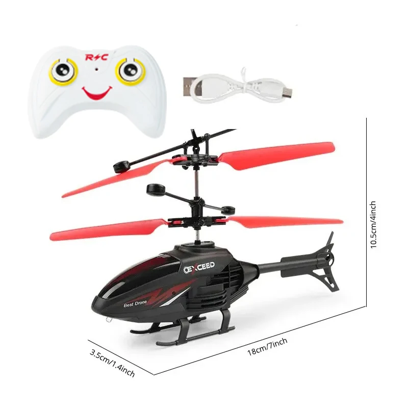 Remote controlled airplane helicopter children's mini drone charging induction aircraft suspended toy for boys - Image 6