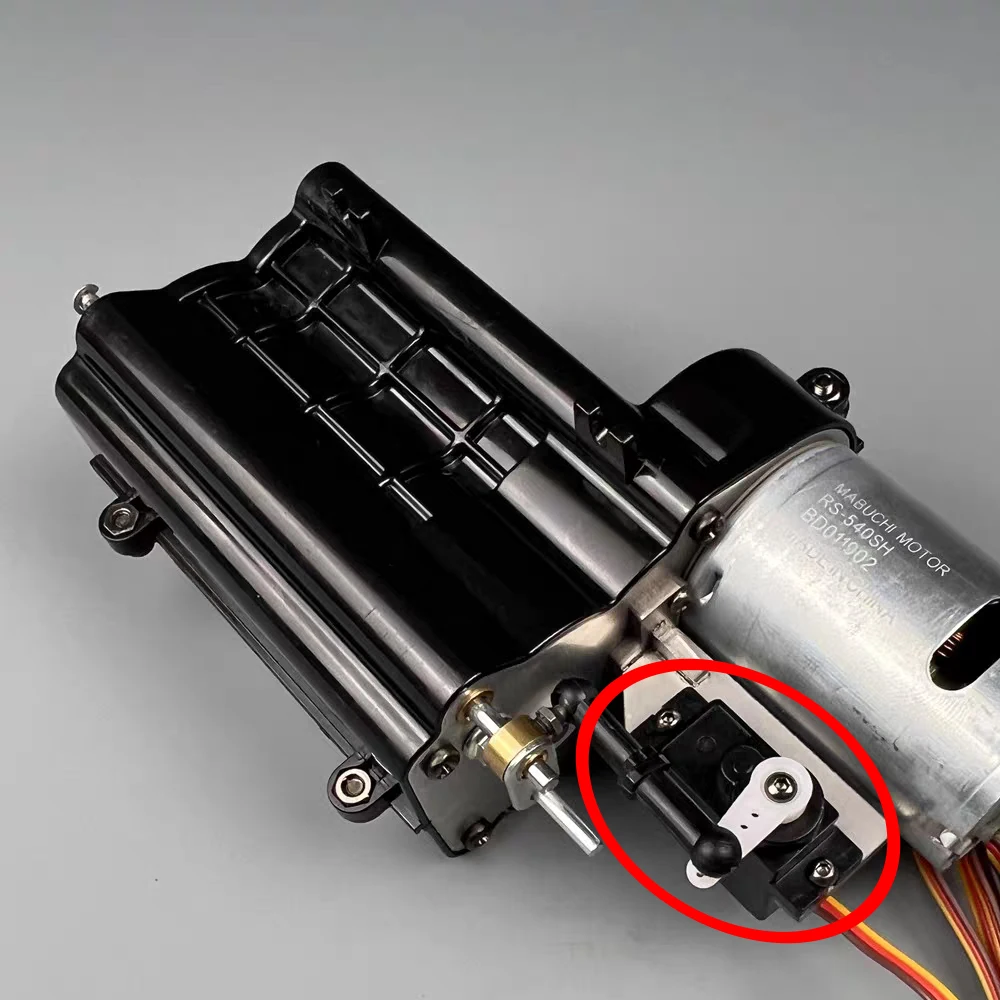 BXZJ-TY-1: SCALECLUB 1/14 Tamiya original gear box upgrade metal shift bracket plus small servo - Image 3