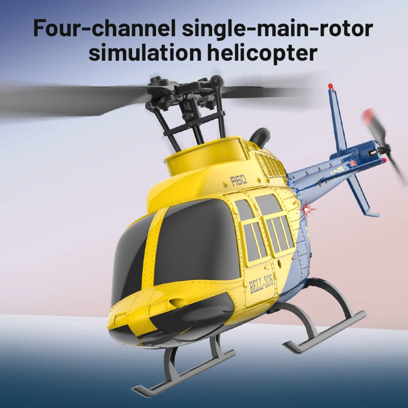 1: 42 A60 RC Helicopter Four Channel Single Blade Aileron Free BELL206 Helicopter With Gyroscope RC Toy Children Gifts - Image 2
