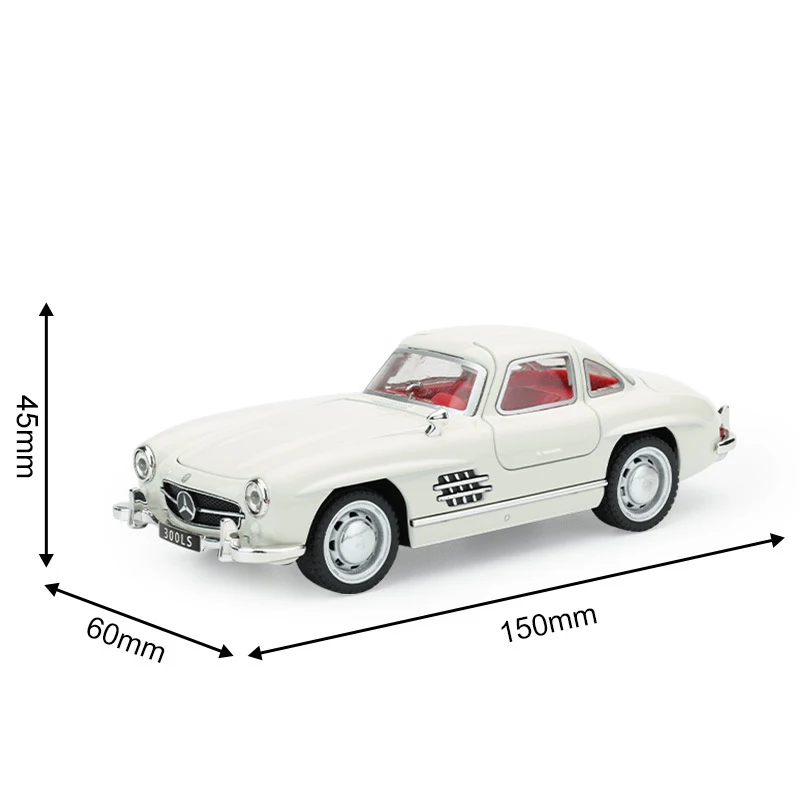 1:32 300SL Alloy Retro Car Model Diecasts Metal Classic Vehicles Car Model Simulation Sound and Light Collection Kids Toys Gifts - Image 9