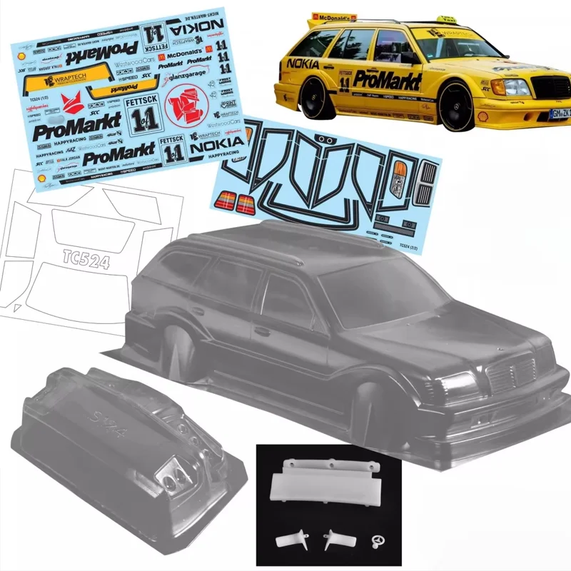 1/10 Car Shell RC Cars TC524 S124 Wagon 190mm Transparent PC Car Shell Gift Tail Wing/Lamp Cup DIY RC Car Christmas Gift - Image 2