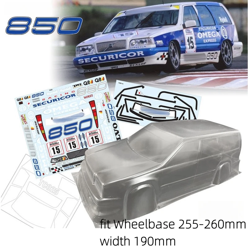 1/10 850 Estate RC Touring Car body shell 190mm Width for RC Drift Car 255mm-260mm Wheelbase Tamiya Kyosho Yokomo 3Racing hsp