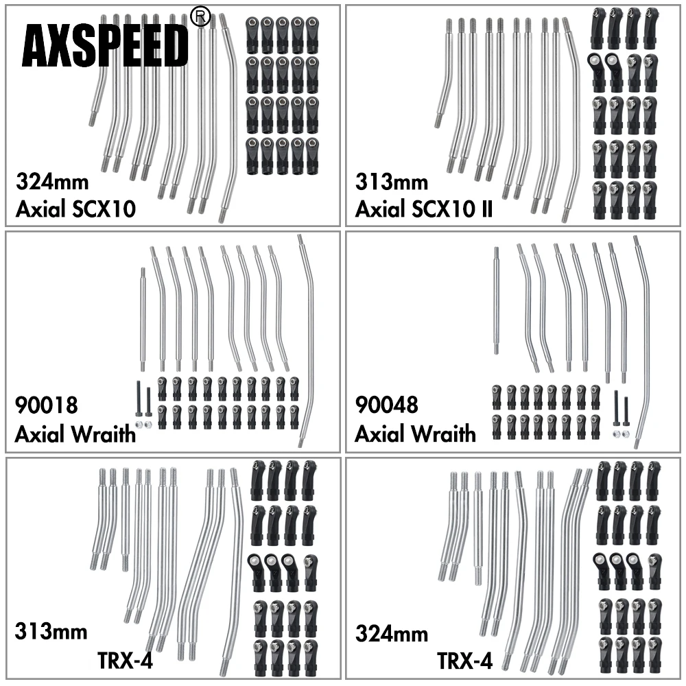 AXSPEED-10Pcs-Stainless-Steel-Link-Rod-Linkage-Set-w-Ball-End-for-Axial-SCX10-II-90046.webp