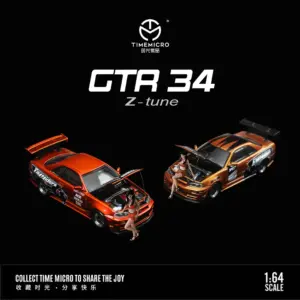 TimeMicro 1:64 GTR34 車オープン カバー モデル コレクション & ディスプレイ用