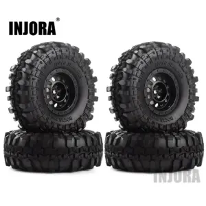 INJORA ゴム 1.9 ホイール タイヤ & プラスチック 1.9 インチ リム 4 個/セット 1/10 RC クローラー軸  SCX10  90046 タミヤ CC01 D90 D110 用