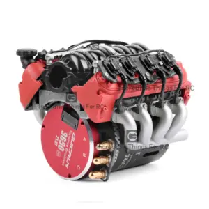 RC カー LS7 V8 シミュレートエンジンモーター冷却ファンラジエーターキット 1/10 クローラー TRX4 TRX6 軸  SCX10  90046 VS4 用