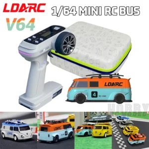 LDARC V64 1:64 ミニ RC シミュレート 電動 モデルカー テーブルトップ バス RTR 2.4GHz