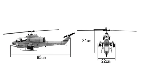 470サイズ AH-1 RCヘリコプター スケールファイバー胴体 メカ付き 4