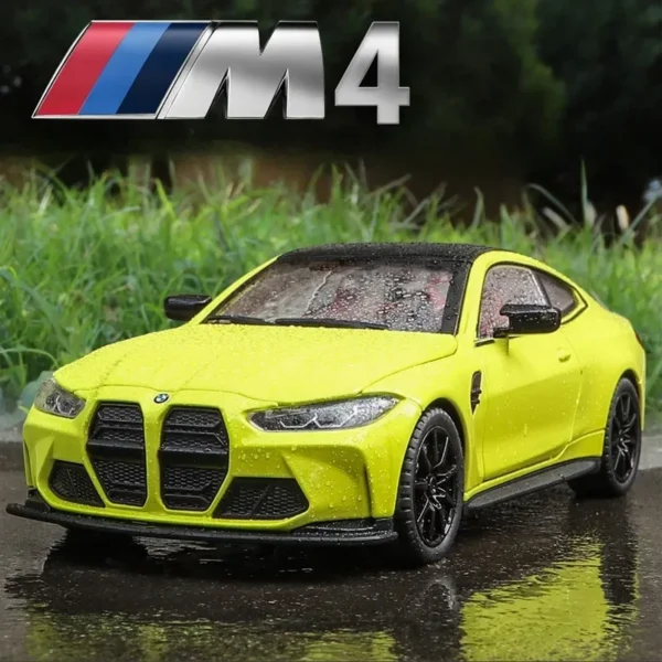 合金 1:24 スケール BMW M4 スポーツ車模型 シミュレーション ダイキャスト家の装飾車 - 画像 (2)