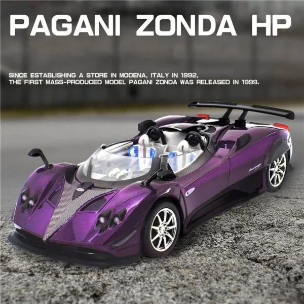 1:24 パガーニ ゾンダ HP バルケッタ スーパーカー 合金 車模型 サウンドとライト プルバック グッズ - 画像 (4)