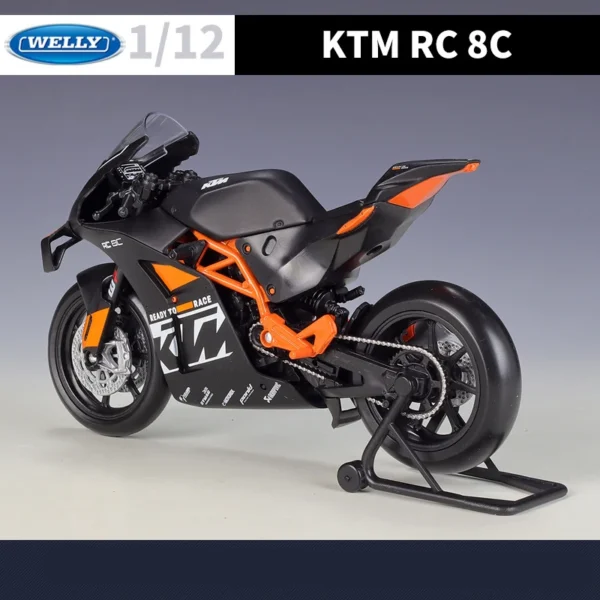 Welly 1:12 KTM RC 8C 合金 ロードレースバイクモデルダイキャスト メタルストリート スポーツクロスカントリーバイクモデル - 画像 (6)