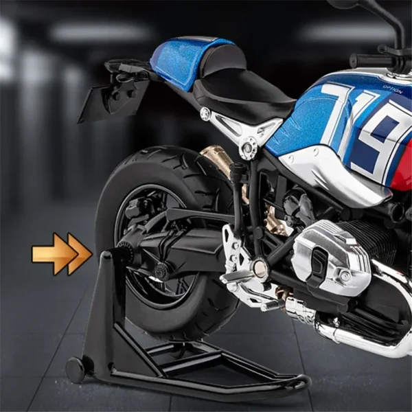 1:12 スケール BMW R Nine T 合金製 レトロ スポーツバイク モデル ダイキャスト メタル ストリートレーシング バイク 音と光付き - 画像 (5)