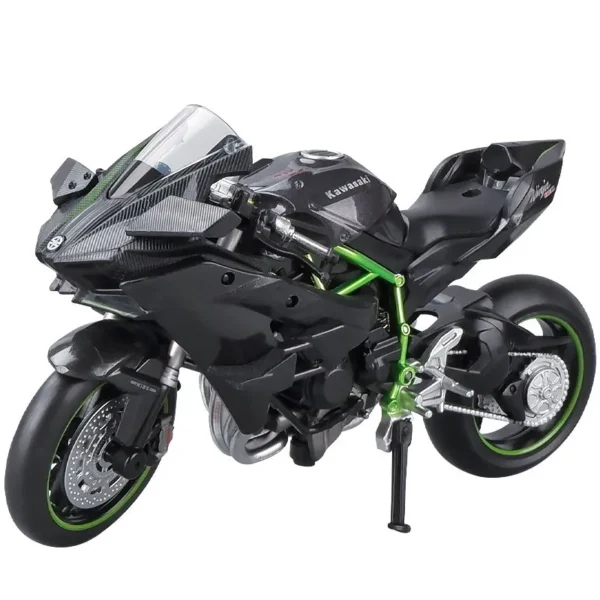 1/12 カワサキ H2R Ninja ダイキャストバイク模型 Autobike 衝撃吸収剤オフロード自動車車 - 画像 (3)