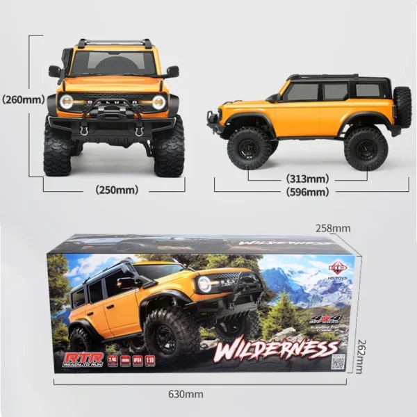 RC クローラー 1/10 Rc カー 4WD RTR HB R1001 LED 2.4 グラム電動 RC ロックバギーオフロード RC カー - 画像 (4)