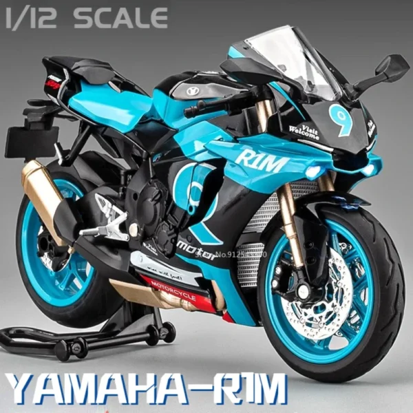 1/12 ヤマハ R1M バイク模型 合金 ダイキャスト衝撃吸収シミュレーションスケールバイク模型