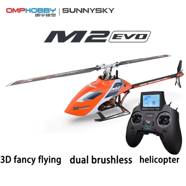 OMPHOBBY M2 EVO RC ラジコンヘリコプター デュアルブラシレス直駆動 3D フライト BNF