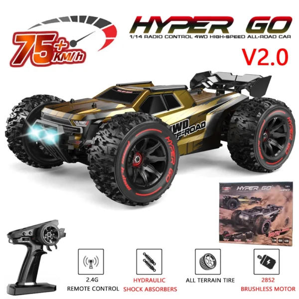 MJX Hyper Go 14210 1/14 スケール ブラシレスRCカー バッテリー2個 2.4G リモコン