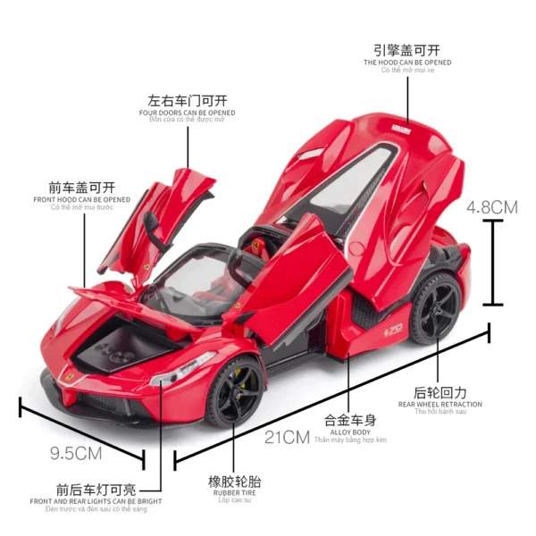 1:22 フェラーリ Laferrari コンバーチブル 合金 レーシング車模型ダイキャスト メタル車模型シミュレーション E187 - 画像 (6)