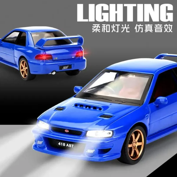 1:32 JDM スバル インプレッサ STI WRX 合金 車模型 サウンドとライト プルバック グッズ - 画像 (4)