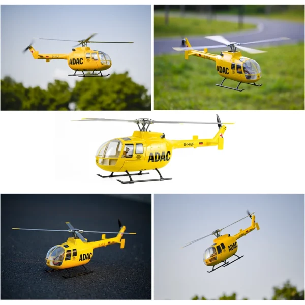 470クラス FLYWING BO105 スケールRCヘリコプター 4ブレードローターヘッド搭載 高リアル設計 自動ルートモード ワンクリックリターン - 画像 (3)