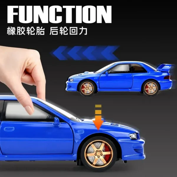 1:32 JDM スバル インプレッサ STI WRX 合金 車模型 サウンドとライト プルバック グッズ - 画像 (3)