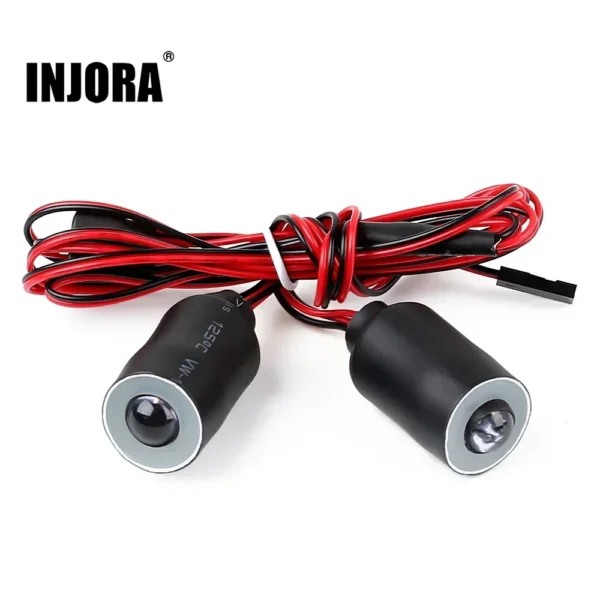 INJORA 1PCS RCカー 2モード 19MM LEDヘッドライト 1/10 クローラー Axial SCX10 90046