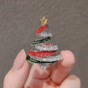 Wuli&baby ラインストーンクリスマスツリーブローチ 大人可愛いクリスマス - 画像 (4)