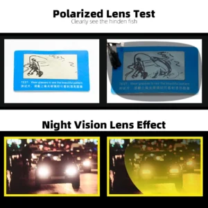 VIVIBEE クリップオン サングラス 偏光 UV400 跳ね上げ式 釣り ドライブ 夜間運転 ブルーミラー スクエア型 男女兼用 - 画像 (2)