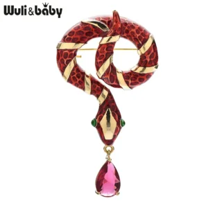 Wuli&baby ヘビ ブローチ 3色 エナメル 高品質 オフィス パーティー - 画像 (3)