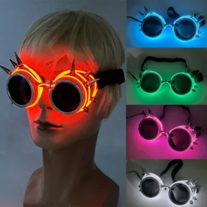 光るLEDサングラス サイバーパンク ダンスパーティー レイブ - 画像 (2)