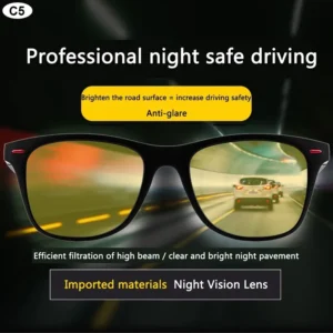 夜間運転サングラス 偏光PCメガネ メンズ スポーツ 夜釣り UVカット - 画像 (2)