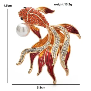 Wuli&baby 金魚ブローチ 4色 スイム 綺麗 パーティブローチ - 画像 (6)