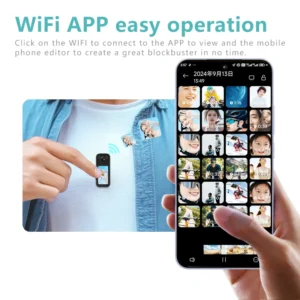 2.7K 高画質 親指カメラ 180度回転 WiFi 磁石 スポーツ 録画 アクションカメラ - 画像 (4)