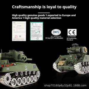 M4A3 RC戦車 金属シャーシ 1/18 ラジコンカー - 画像 (5)