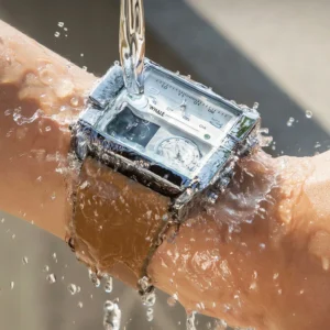 マークフェアホエール メンズ腕時計 スクエア 防水 レザー ブラウン お洒落 - 画像 (5)