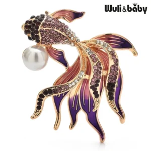Wuli&baby 金魚ブローチ 4色 スイム 綺麗 パーティブローチ - 画像 (5)