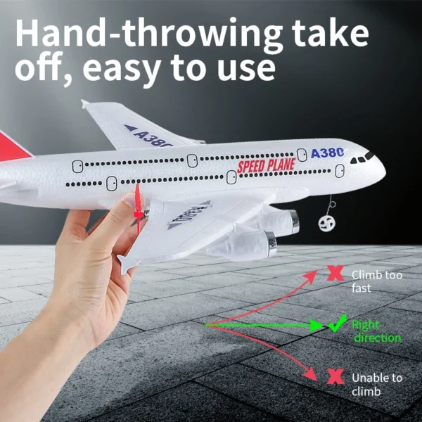 ジャイロ搭載 A380 ラジコン飛行機 簡単操作 2.4G - 画像 (6)