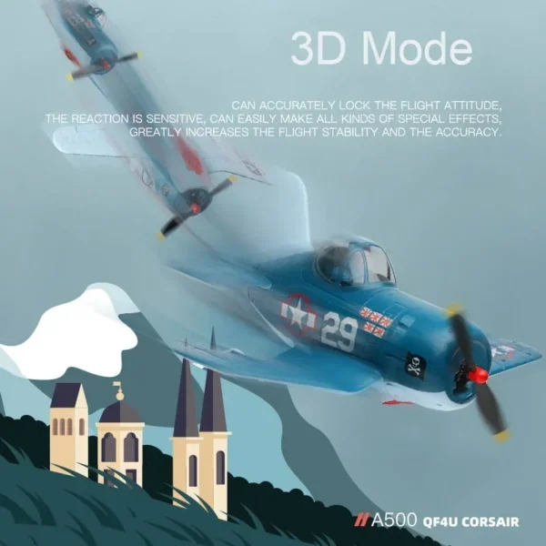 Wltoys A500 QF4U RC飛行機 4ch 6G 戦闘機 - 画像 (3)