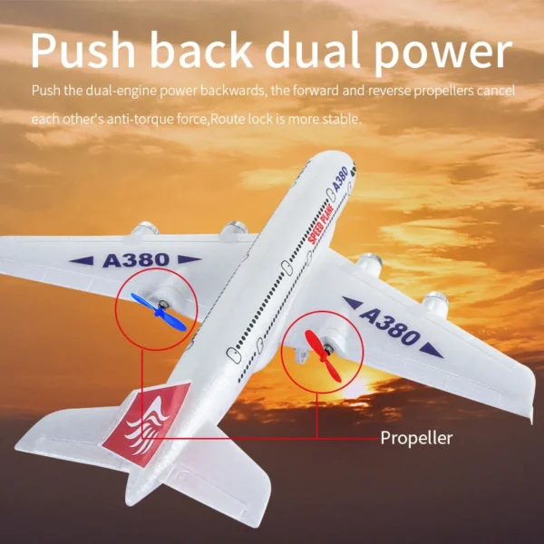 ジャイロ搭載 A380 ラジコン飛行機 簡単操作 2.4G - 画像 (2)
