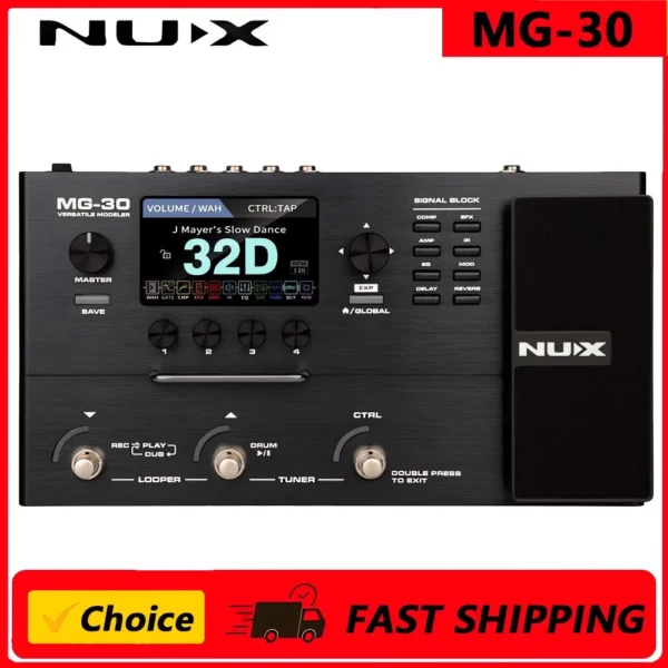 NUX MG-30 ギターエフェクター アンプモデリング IRローダー 高音質