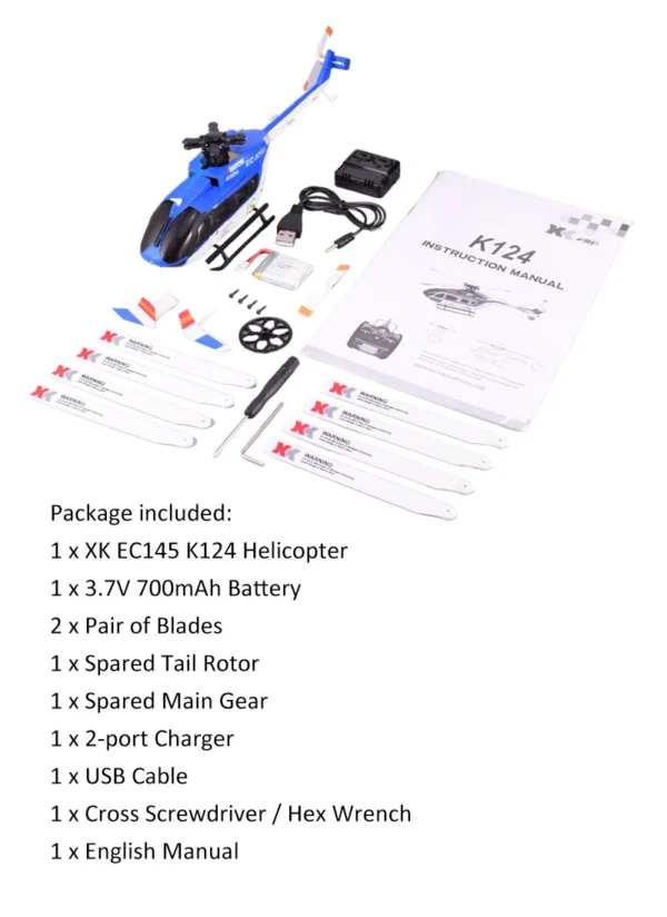 オリジナル XK K124 ヘリコプター EC145 6CH ブラシレス 3D 6G システム BNF 送信機なし FUTABA S-FHSS 対応 - 画像 (5)