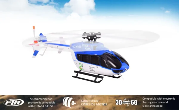 オリジナル XK K124 ヘリコプター EC145 6CH ブラシレス 3D 6G システム BNF 送信機なし FUTABA S-FHSS 対応 - 画像 (6)