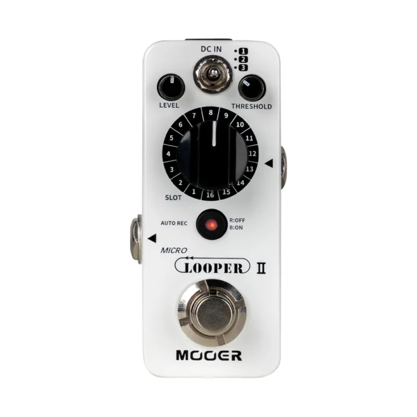 MOOER Micro Looper II ギターループペダル 480分録音、AUTO REC機能、3つの保存バンク、バンクあたり16スロット