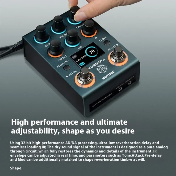 Hotone Verbera リバーブペダル ギター ベース IR LCD搭載 USB 軽量コンパクト - 画像 (3)