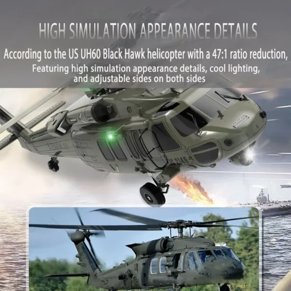 リモートコントロール航空機 ブラックホーク RC ヘリコプター Yxznrc F09V Uh60 ユーティリティ 6ch 6軸ジャイロ 3Dデュアルブラシレスモーター RTF RC - 画像 (5)
