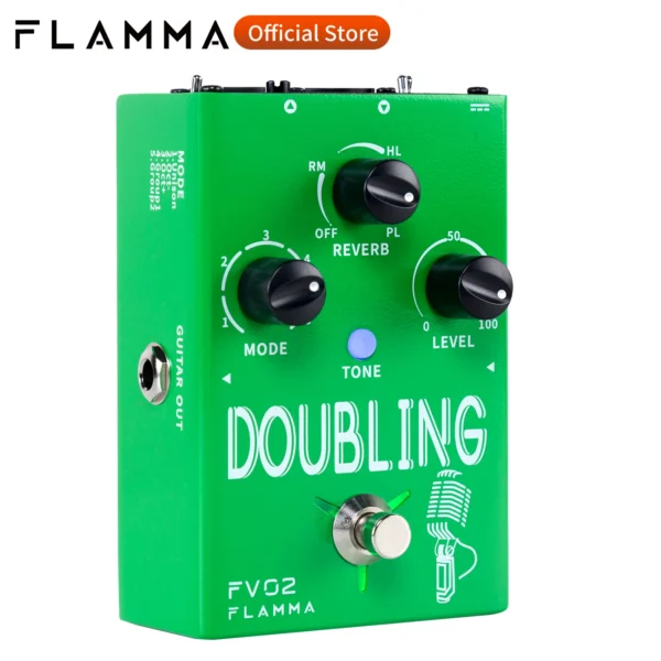 FLAMMA FV02 ボーカルダブリングエフェクトプロセッサー 48Vファンタム電源対応 複数のボーカルモード 2つの出力モード