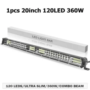 【20インチ360W】激薄12D LEDライトバー オフロード ワークライト12V/24V