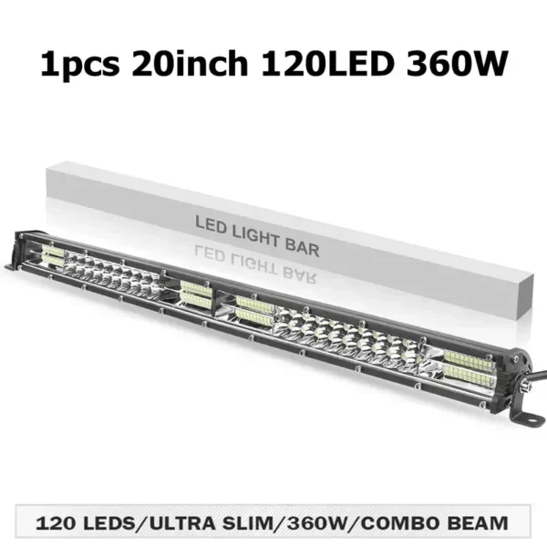 【20インチ360W】激薄12D LEDライトバー オフロード ワークライト12V/24V