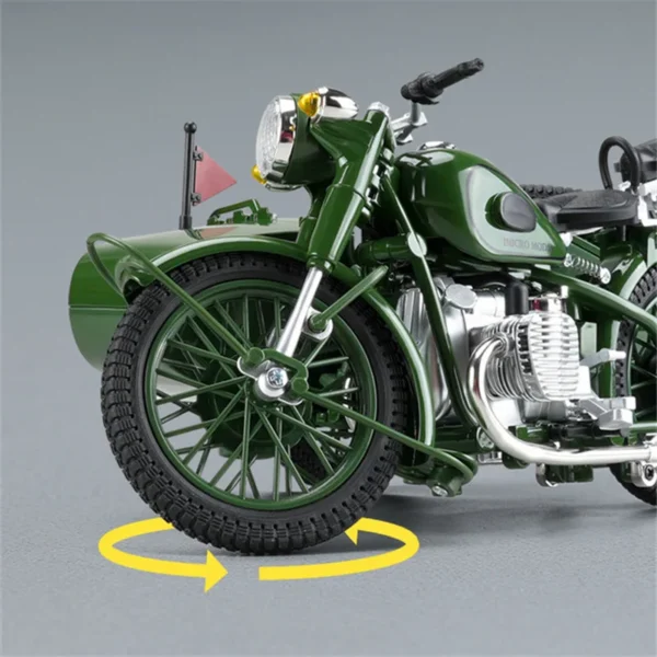 【音と光】1/10合金レトロサイドカー オートバイ模型 with-foam-box: - 画像 (5)