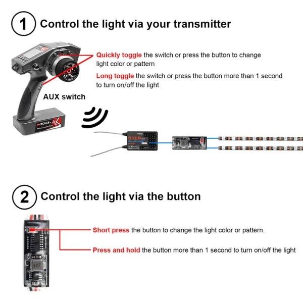 RCカー トラック 飛行機 ボート ドローン用 LEDライト 色変更 - 画像 (4)